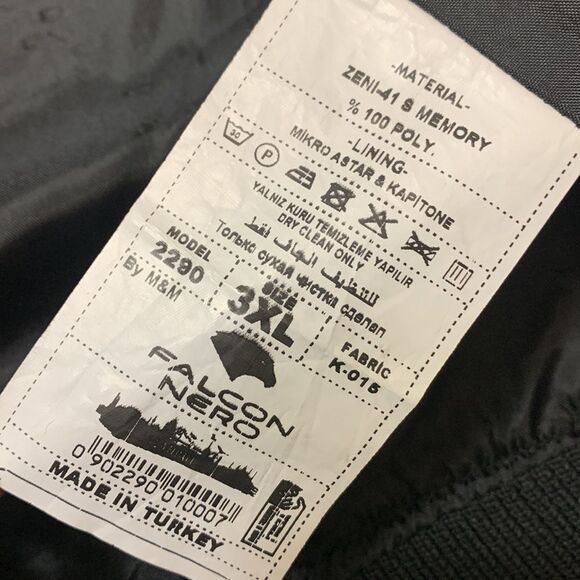 FALCON Nero quilted bomber jacket full zip front mix Media pockets lined men 3XL - Picture 4 of 12